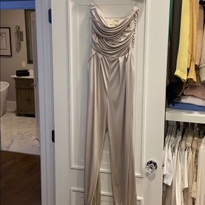 Elizabeth and James Strapless Satin Jumpsuit